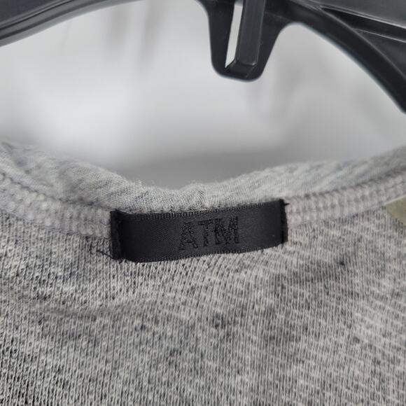 ATM Anthony Thomas Melillo Grey Short Sleeve Hooded Sweater Mini Dress M - Picture 4 of 6